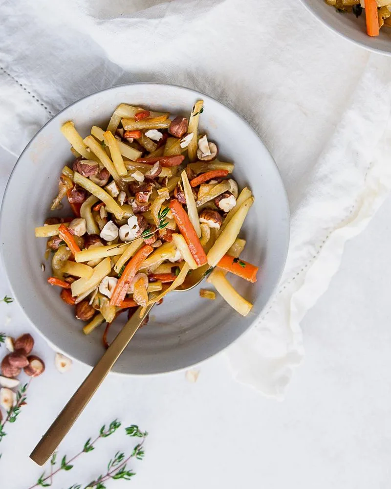 Maple-Glazed Root Vegetable Bowl