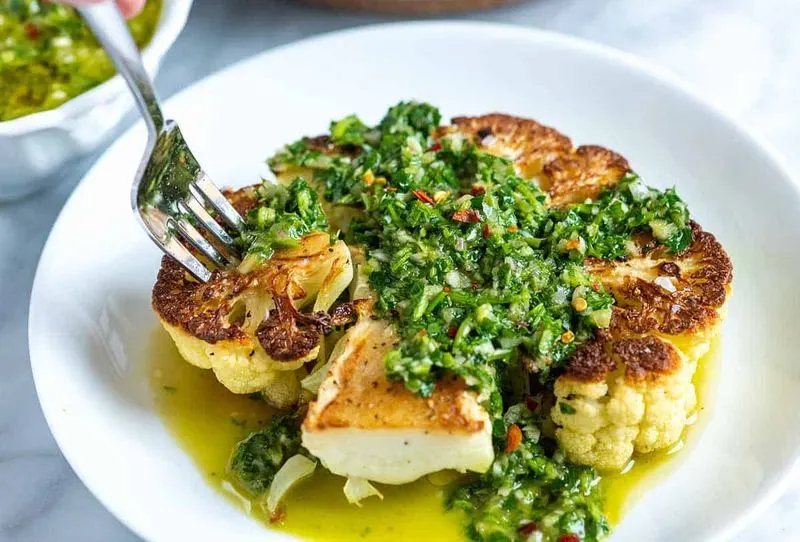 Roasted Cauliflower Steak with Chimichurri
