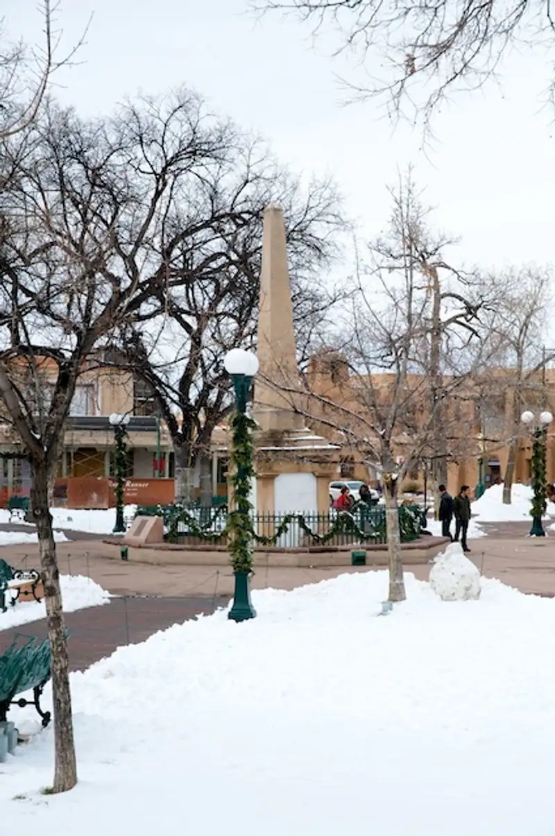 Wander the Santa Fe Plaza in Winter