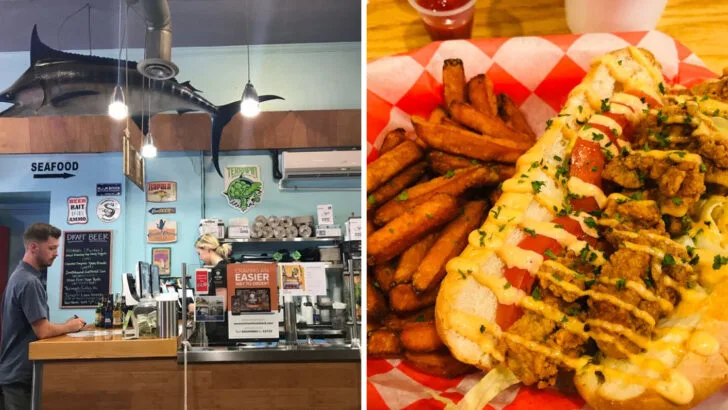 A coastal Georgia restaurant earns compliments from visitors for its fried oyster sandwich