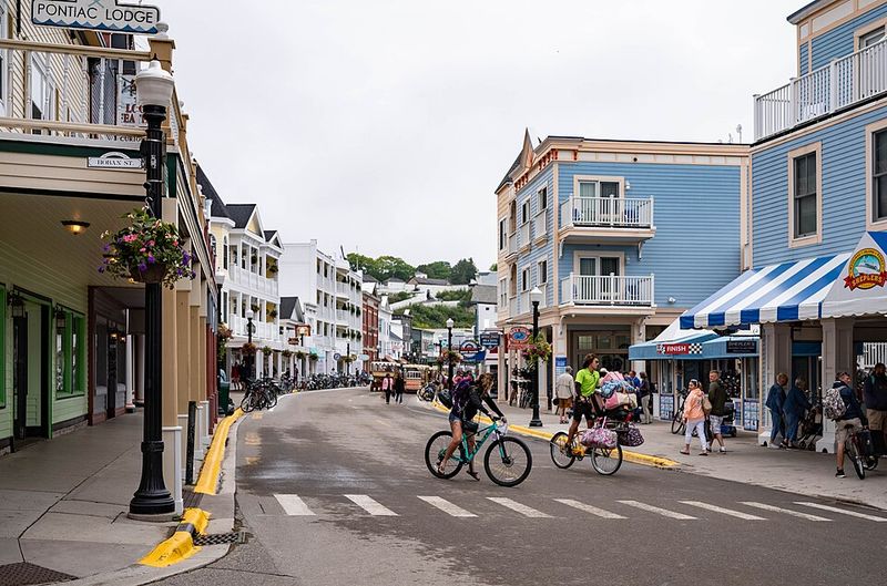 Mackinac Island, Michigan — A car-free island with Victorian porches