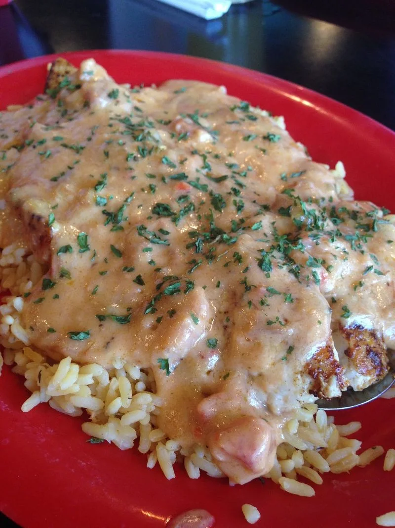 Blackened Redfish with Seafood Cream Sauce
