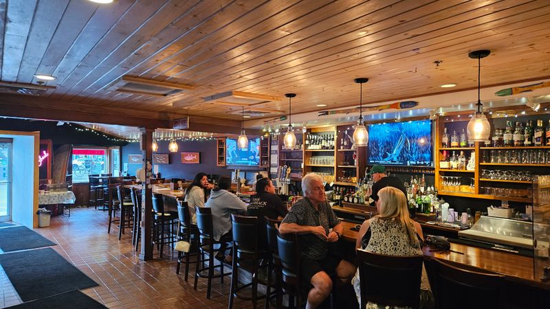 Inside the shack: casual charm with harbor views