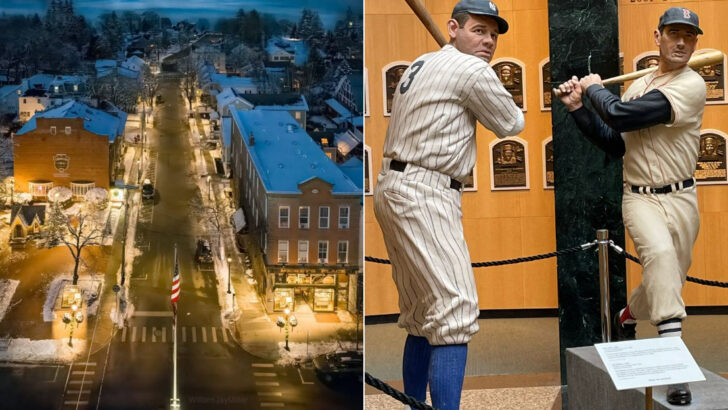 In upstate New York, a village with warm taverns, snowy fields, and walkable main streets feels welcoming as winter sets in