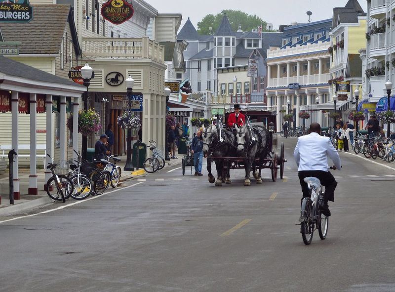 Mackinac Island, Michigan — horse hooves instead of horns