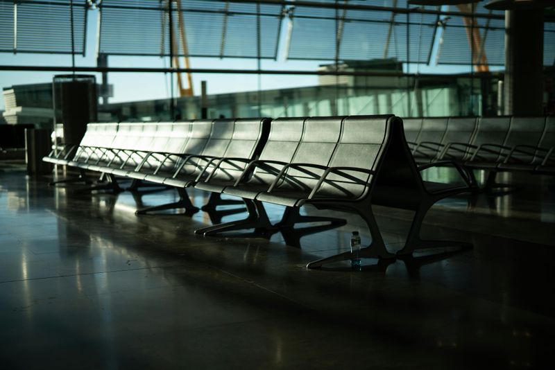 Quiet airport lounges during layovers