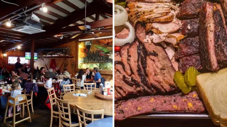 The hickory-smoked brisket at this Colorado BBQ house stays a local favorite through every season