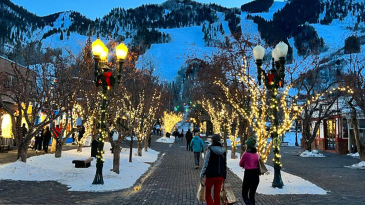 A Colorado Rockies winter journey connecting alpine communities where December weekends revolve around lights, markets, and crisp air