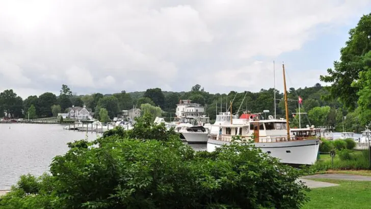 A Connecticut Shoreline Town Where Peaceful Streets and Muted Coastal Colors Resemble a Classic New England Painting