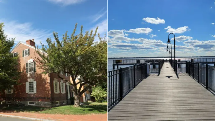 A Delaware village where historic homes, quiet gardens, and winter calm blend into a postcard-like view