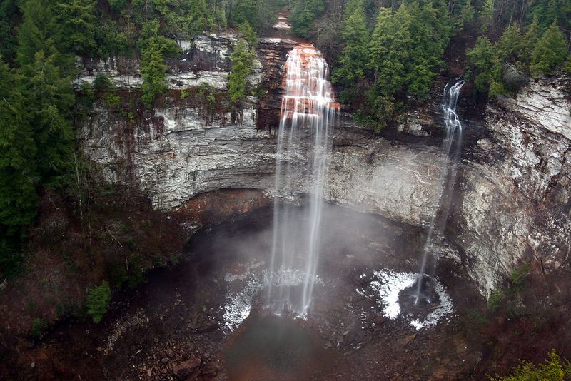 Year-Round Waterfall Flow and Dramatic Ice Formations