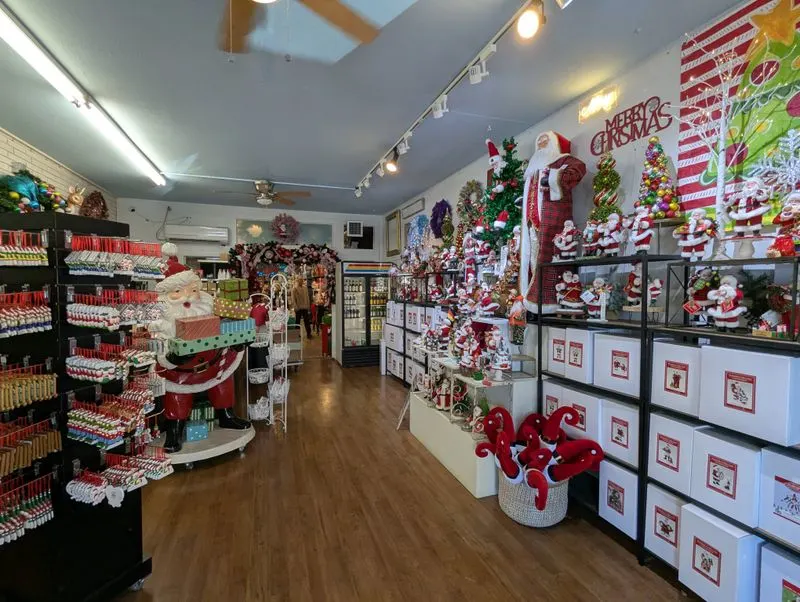 Main Street Shopping and Holiday Window Displays