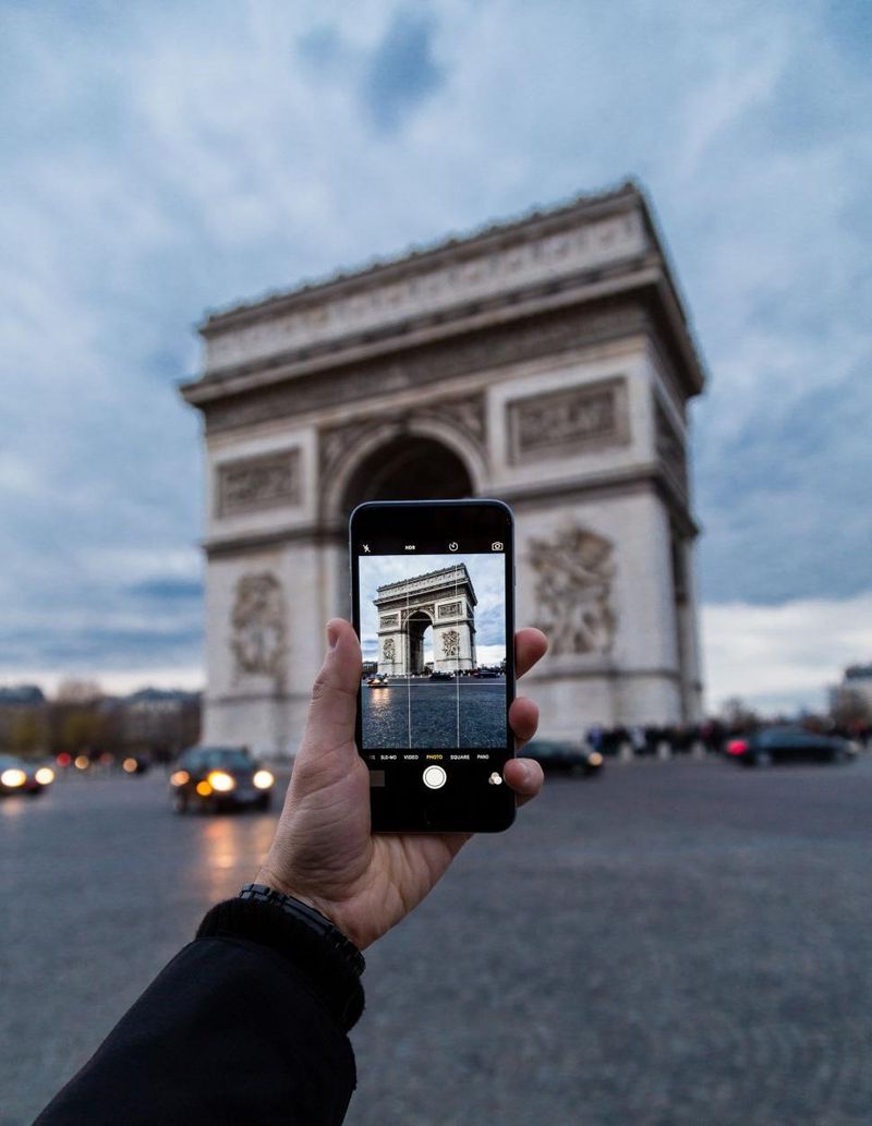 Distracted sightseeing and photo taking