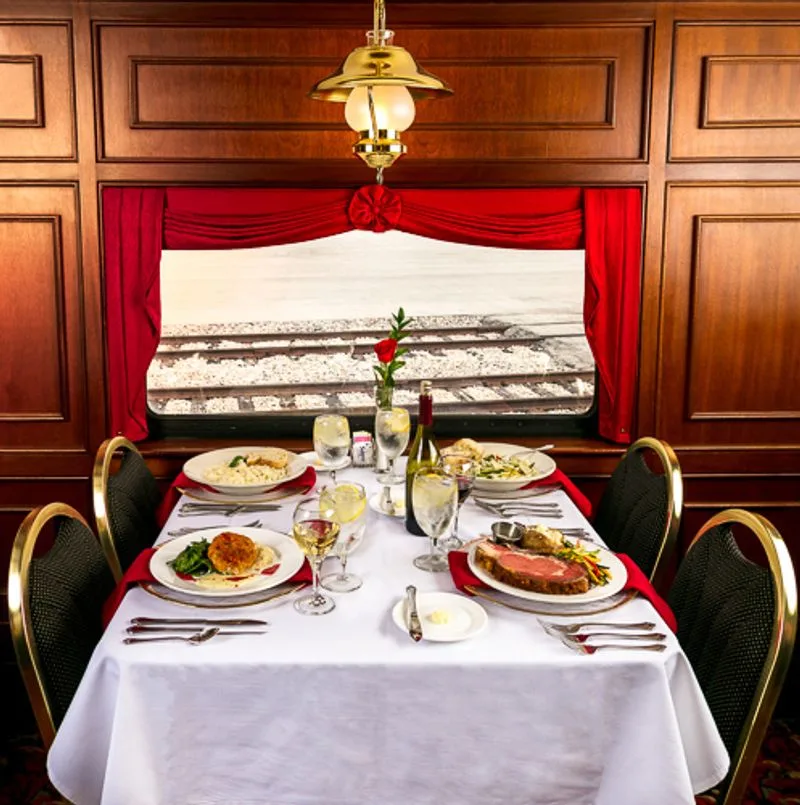 Fireside Dinner Near the Tracks