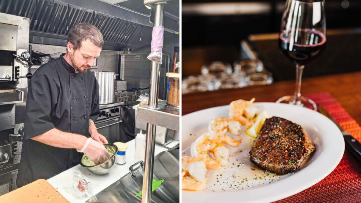 In Maine, seafood lovers routinely detour miles inland for the fried calamari at this cozy steakhouse