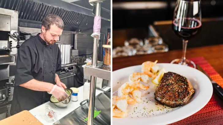 In Maine, seafood lovers routinely detour miles inland for the fried calamari at this cozy steakhouse