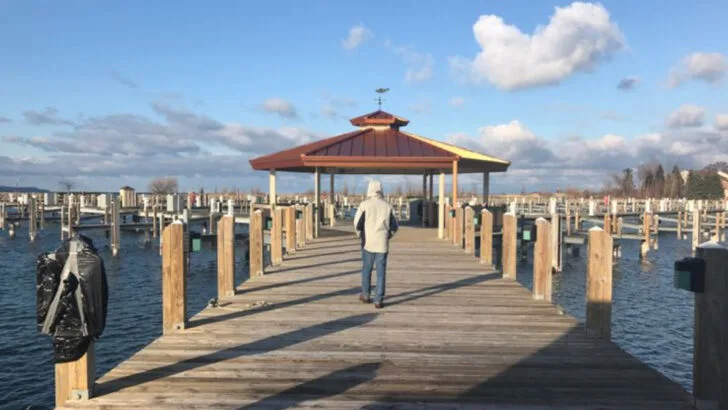 In northern Michigan near Traverse City is a lakeside town with winter markets, coffee windows, and peaceful shoreline walks