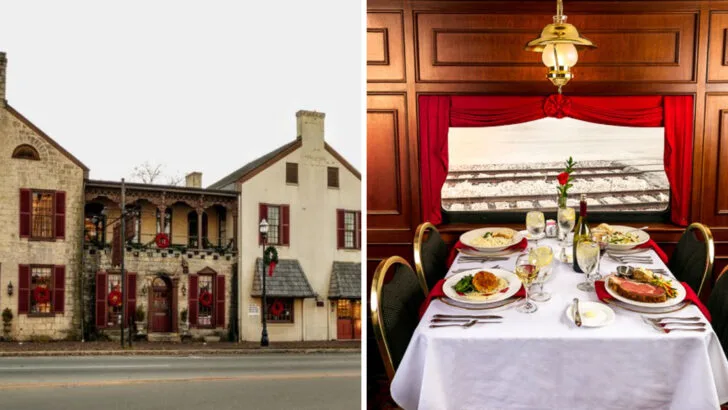 Kentucky has a historic rail town where wreath-lined depots, family train rides, and glowing downtown lights shape a cozy holiday visit