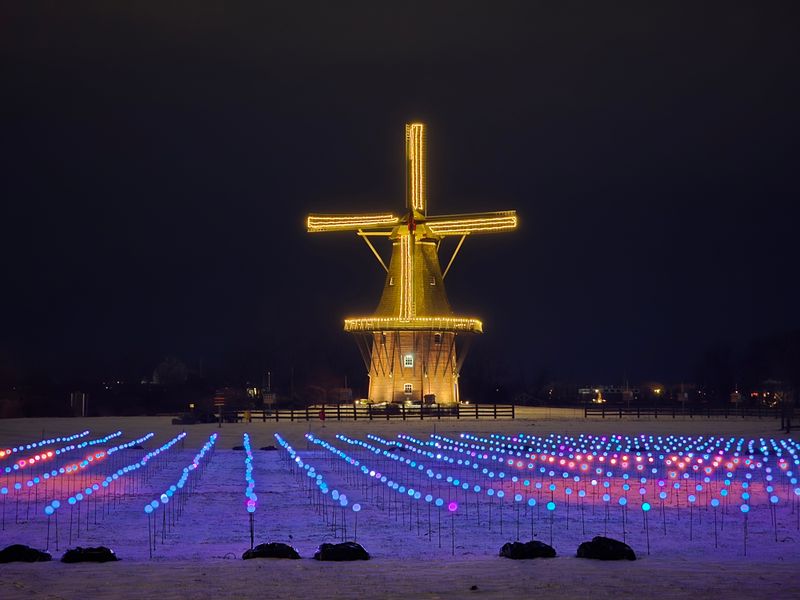 Windmill Island Gardens Winter Scenery