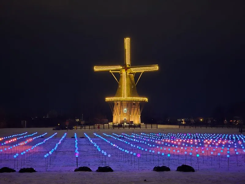 Windmill Island Gardens Winter Scenery