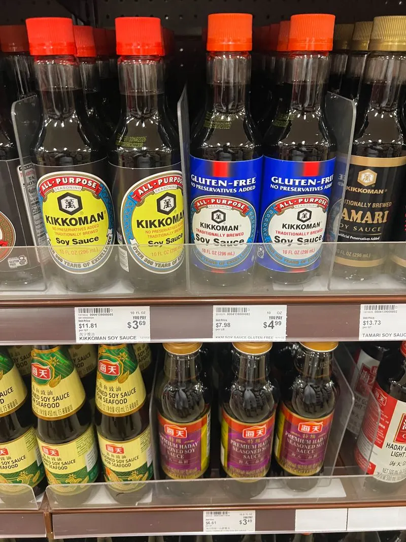 Aisles of Noodles, Rice, and Sauces