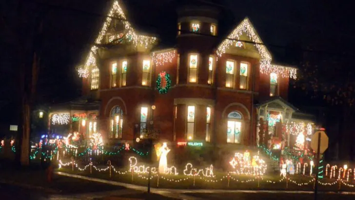 Michigan has a small town where old brick buildings, warm shop windows, and short walks define the holidays