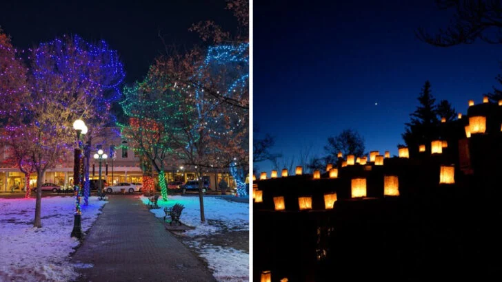 New Mexico has a high-desert city where farolitos, adobe streets, and softly lit plazas shape a distinctly seasonal holiday visit