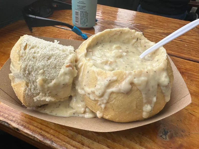 Chowder in a Sourdough Bowl, Ocean-Side