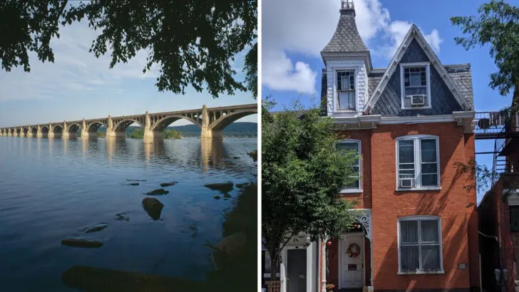 The Pennsylvania river town where brick streets and hillside views recall the 1800s