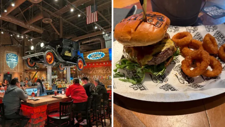 This garage-themed restaurant in Ohio feels tailor-made for car enthusiasts