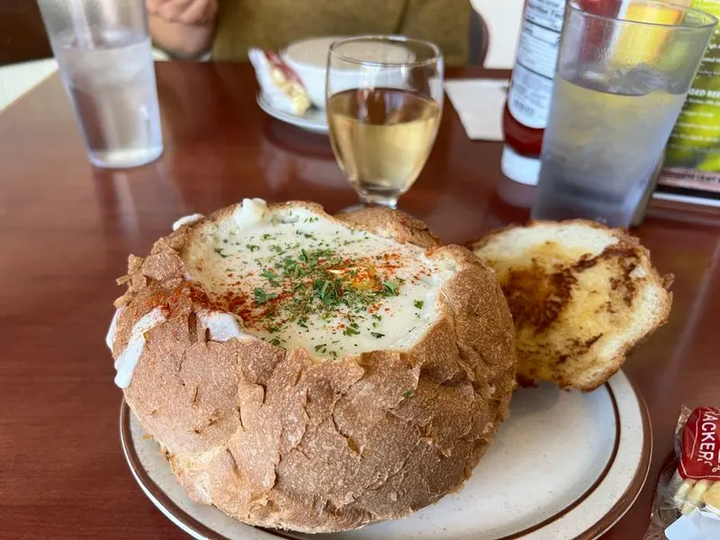 Signature clam chowder and the Slumgolian twist