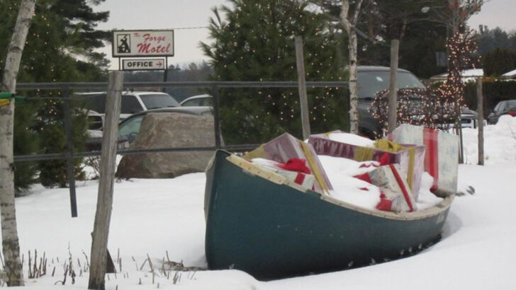 Winter in the Adirondacks calls for a road trip through New York’s mountain towns with lakeside lights and snowy village squares