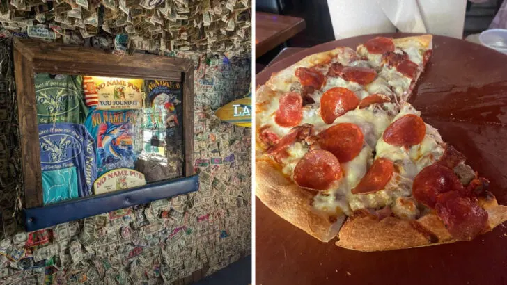 A bizarre Florida restaurant decorated in dollar bills serves some of the state&rsquo;s best pizza