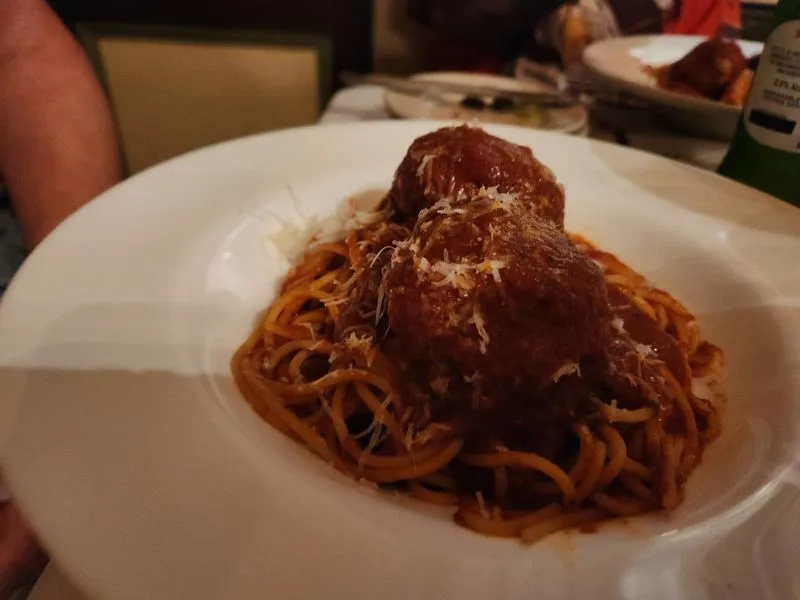 Signature spaghetti and red sauce