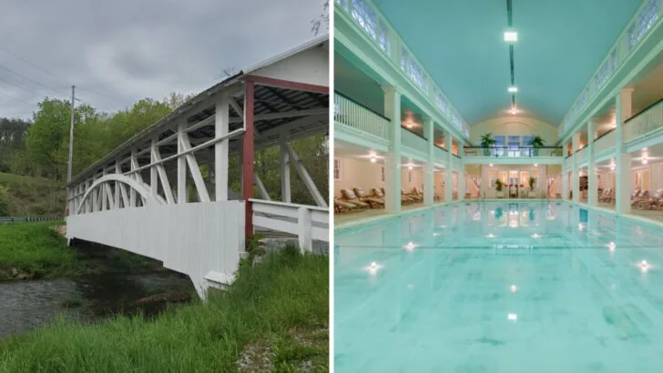 A historic town in Pennsylvania known for covered bridges and relaxing mineral springs