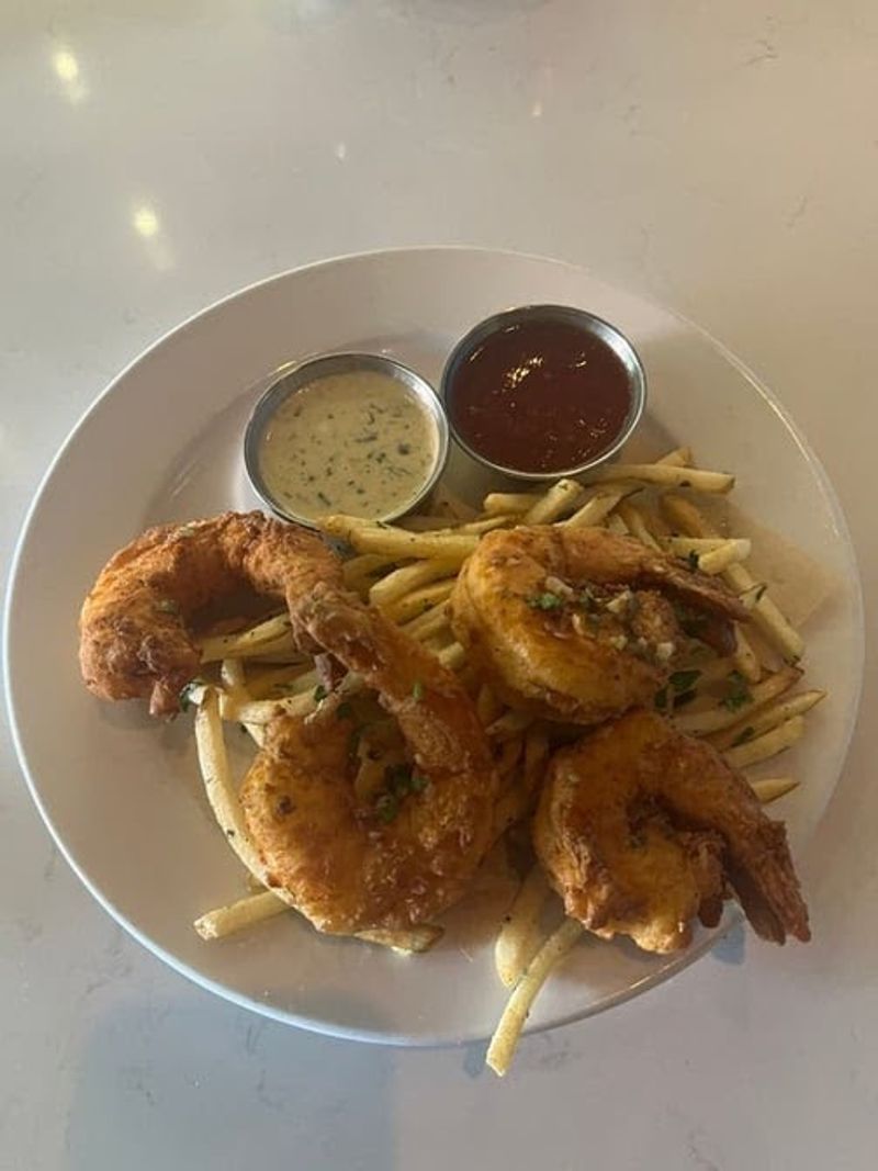 Fried jumbo Gulf shrimp and dill tartar