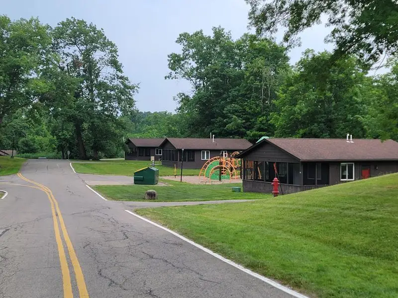 Cabins and the Tudor-Style Lodge