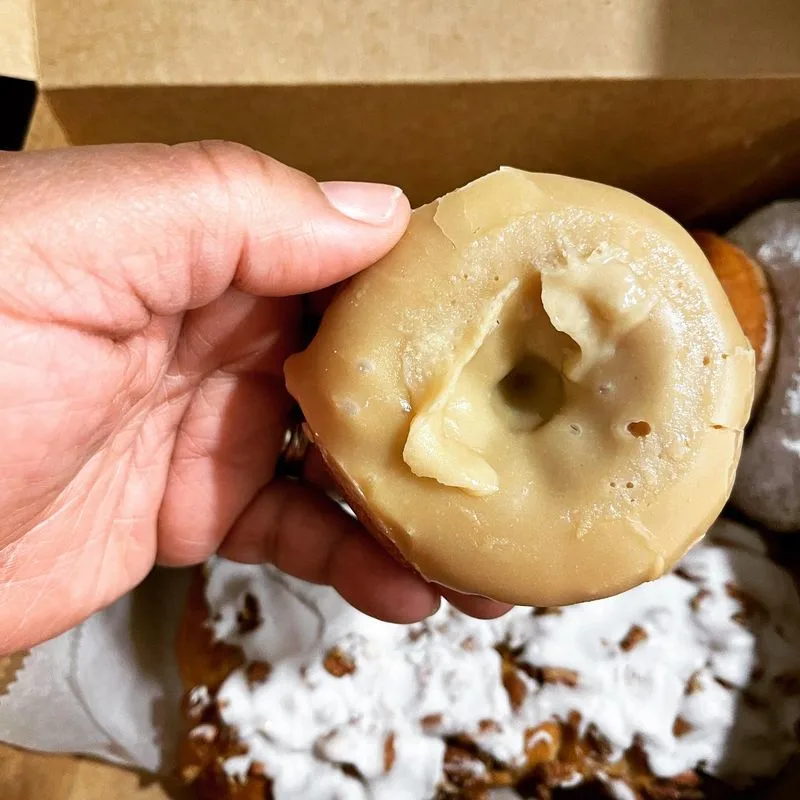 Maple iced cake donut