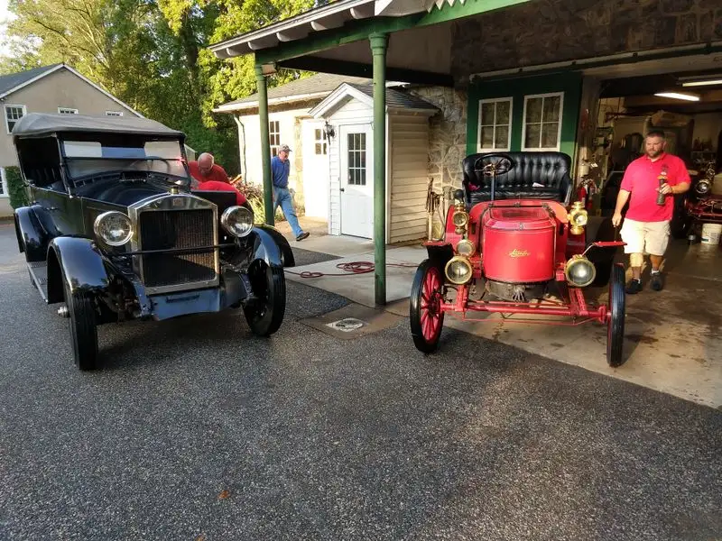 Electric, gasoline, and steam side by side