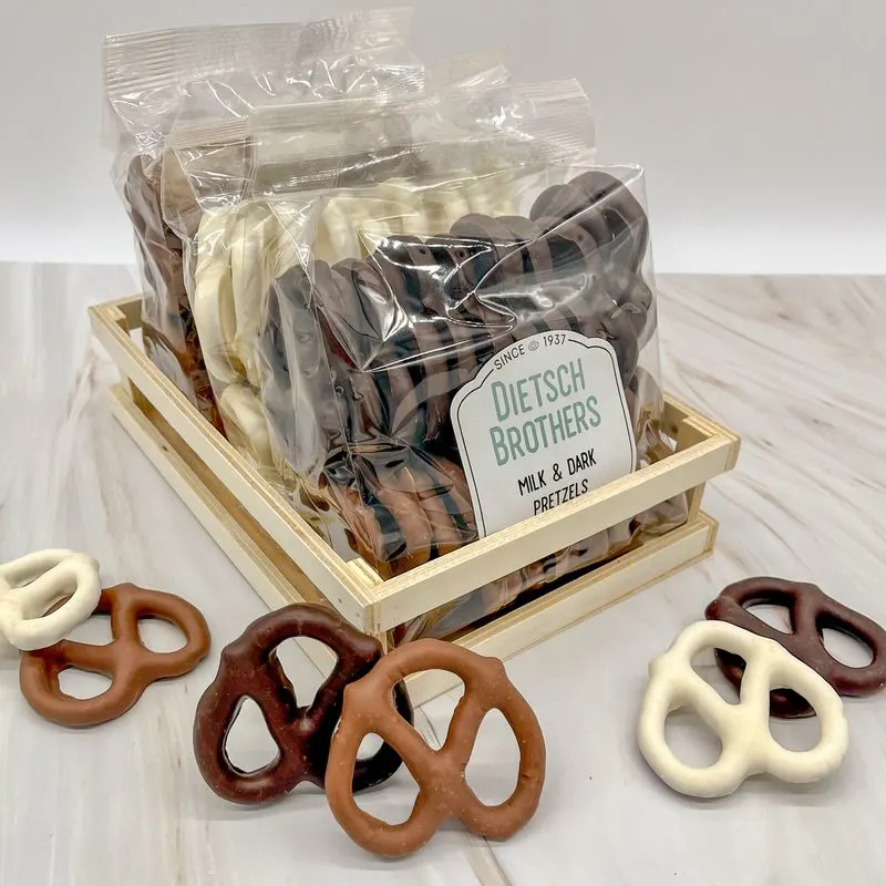 Pecan turtles and chocolate covered pretzels