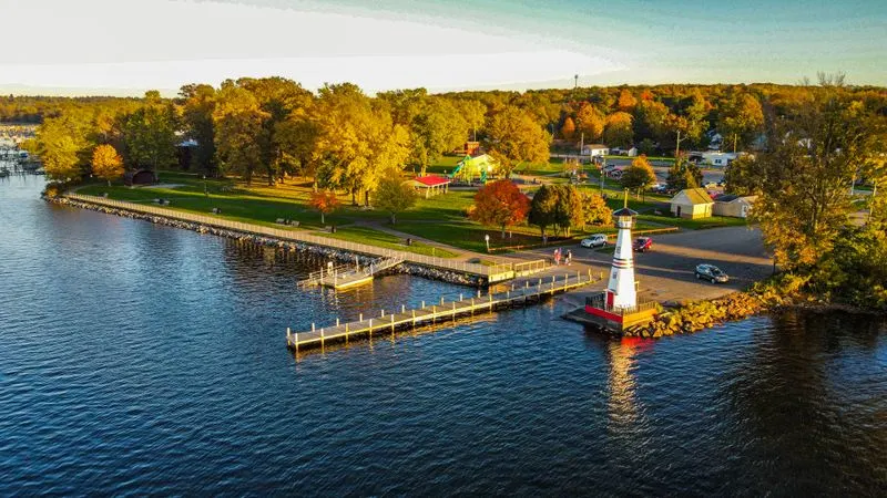 Strolling quiet residential streets near the lake