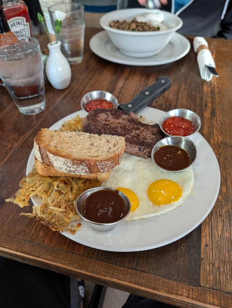 Sunday steak and eggs and weekly specials