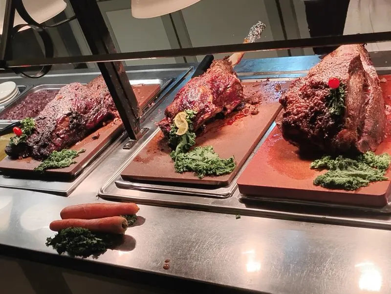 The star meats at the carving station