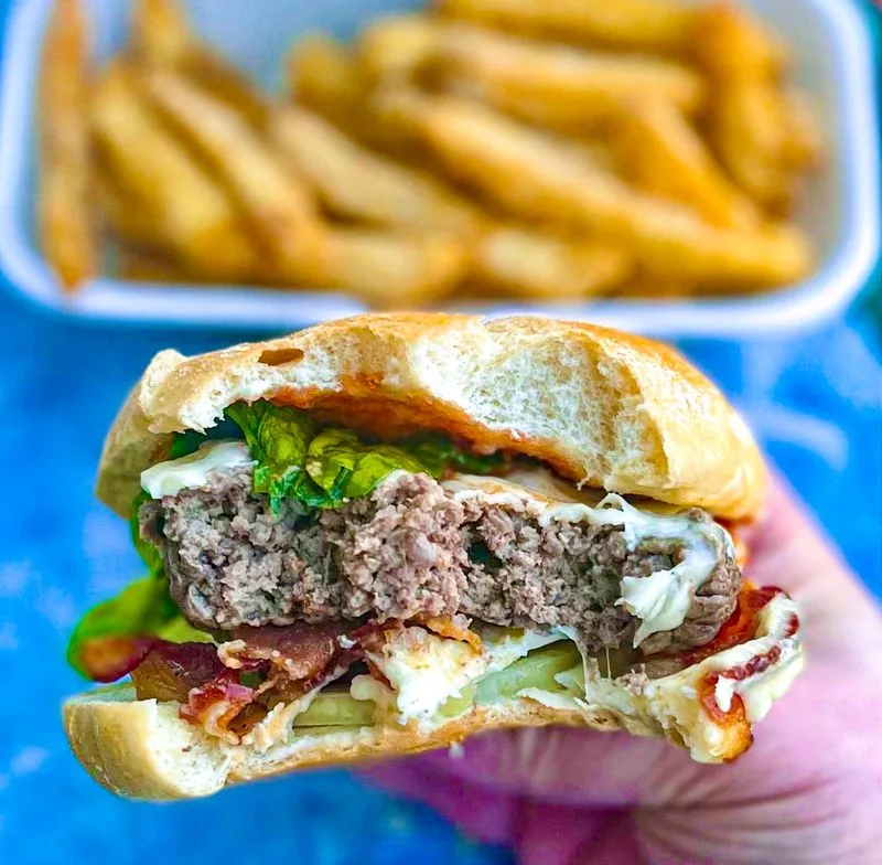 The perfect build: bun, beef, cheddar, and rhythm