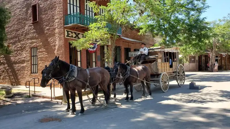 Ride the stagecoach down a dusty lane
