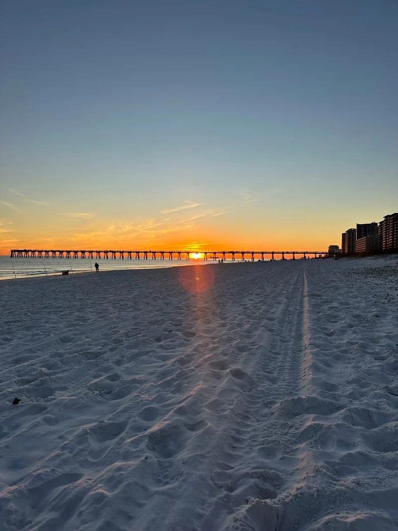 Sunset At The Pier And Beach