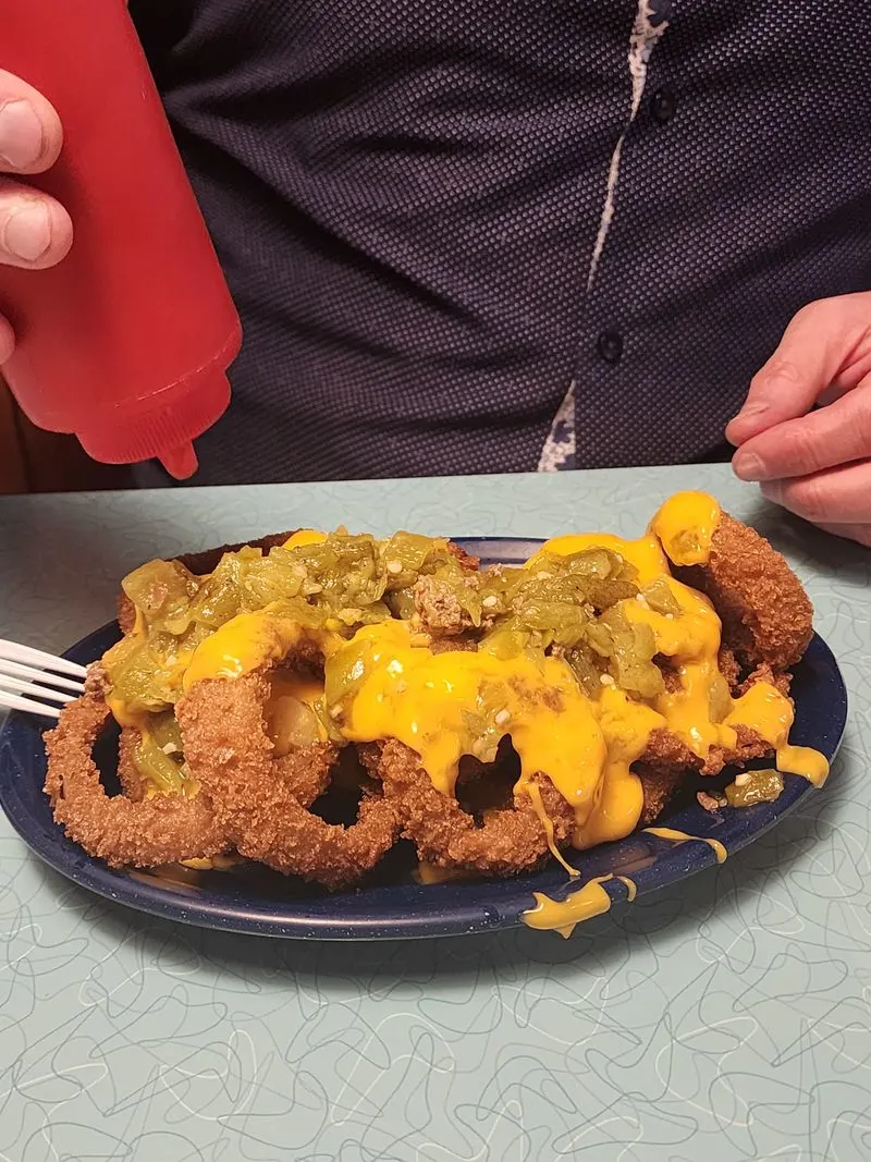 Fries, onion rings, and cheese fries