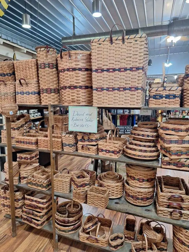 Handmade baskets signed by the family