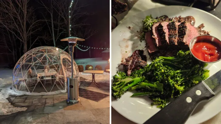 This Pennsylvania spot lets you dine in winter igloos right beside a flowing creek