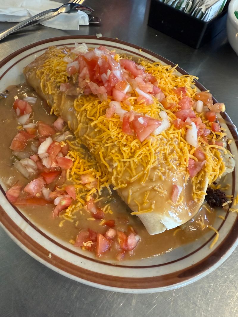 The Legendary Breakfast Burrito Smothered in Green Chile